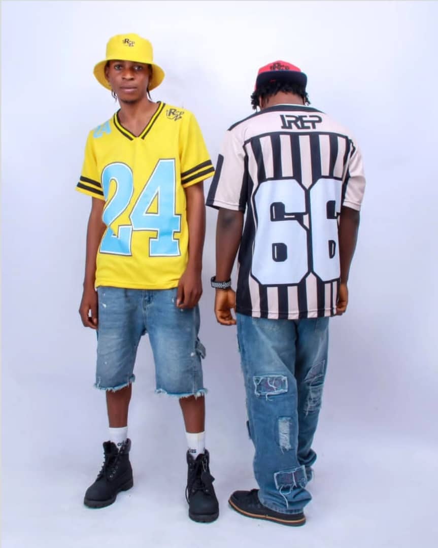 iRepresent Clothing Brand — yellow iRep jersey and striped 66 jersey