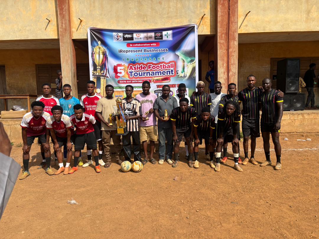 Teams at the iRepresent Businesses 5-a-side football tournament